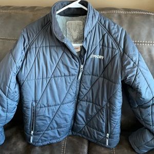 Spyder Black thin puffer jacket.